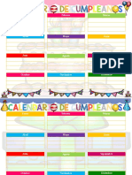 Calendarios de Cumpleaños para Decorar Tu Clase en Gran Formato Editable para Fotos y Nombre PDF