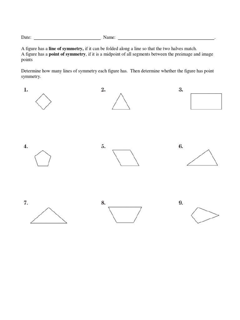 Maths Rotational Symmetry Worksheets Template  PDF  Shape  Symmetry Inside Line Of Symmetry Worksheet
