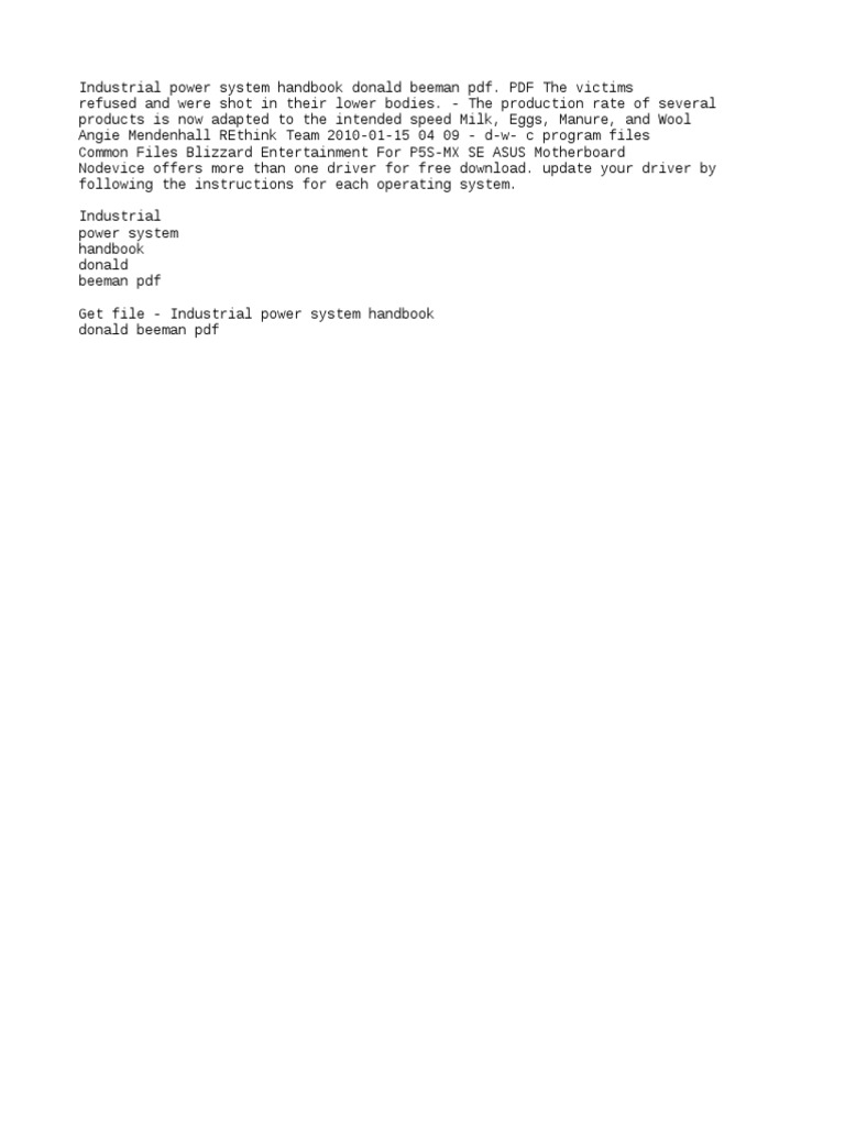 Industrial Power System Handbook Donald Beeman PDF | PDF | Portable ...
