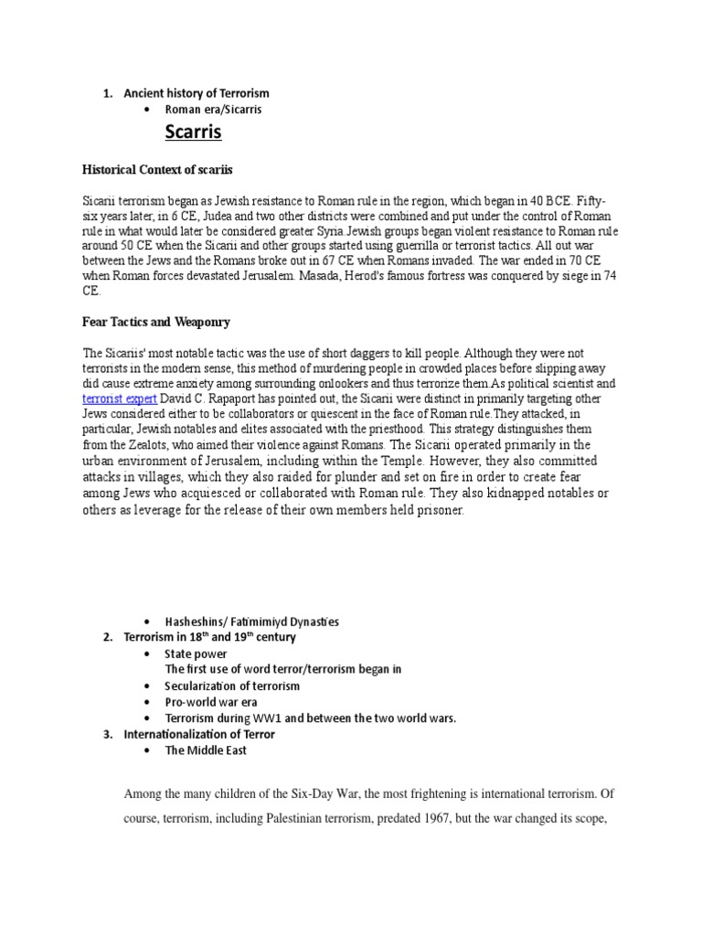Ancient History of Terrorism | PDF | Palestinian Political Violence