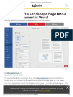 How to Insert Landscape Page in Portrait Word Doc
