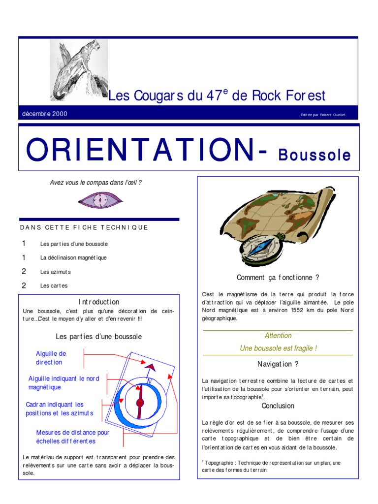 Orientation, PDF, Boussole