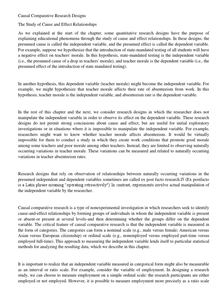 Understanding Causal Comparative Research | PDF | Research Design ...