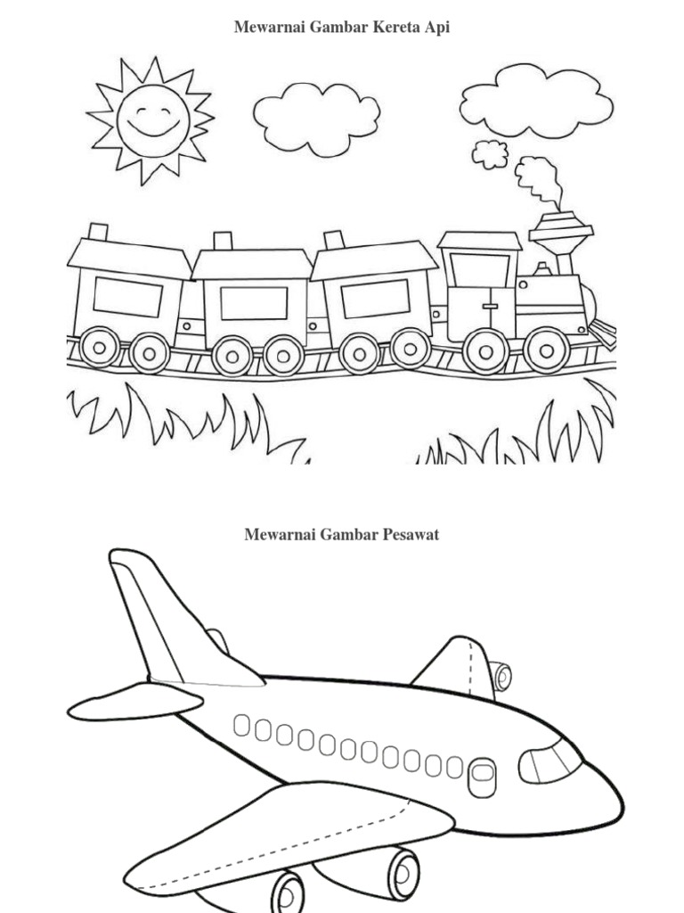 Mewarnai Gambar Kereta Api