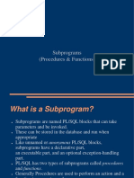 Sub Programs in PL/SQL