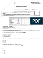 Prueba Decimales Quinto Basico