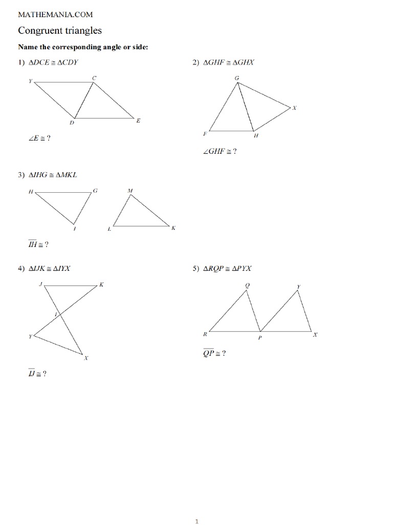 Triangle Congruence Questions | PDF | Euclid | Euclidean Geometry