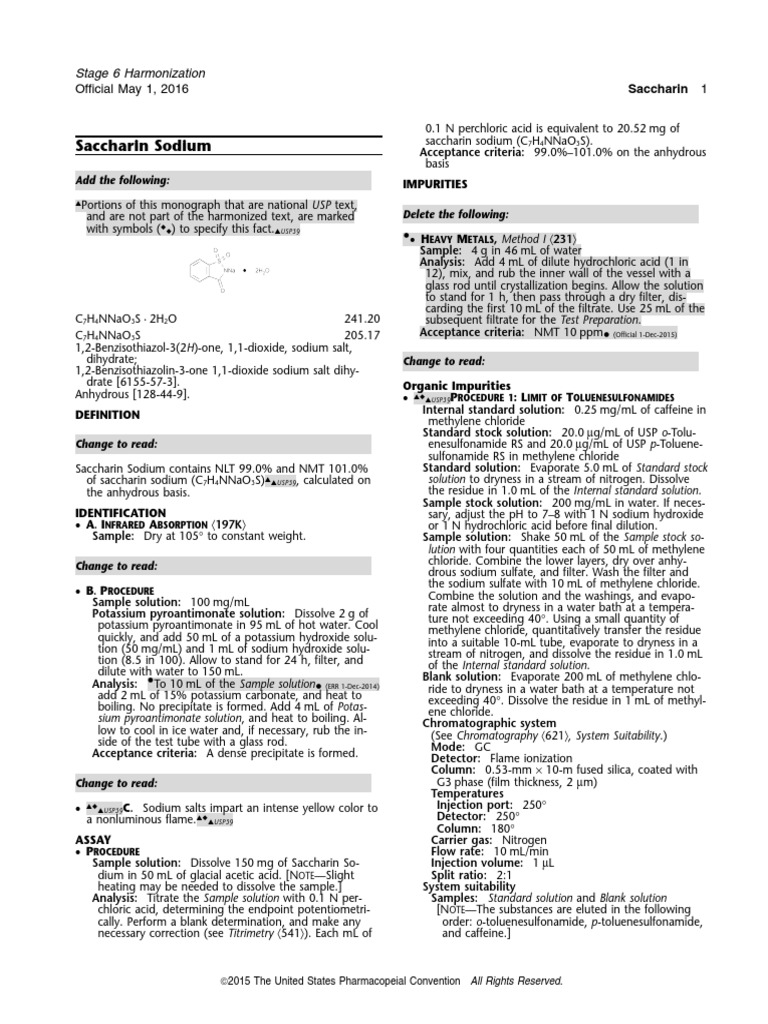 Sodium Saccharine PDF Atoms Analytical Chemistry