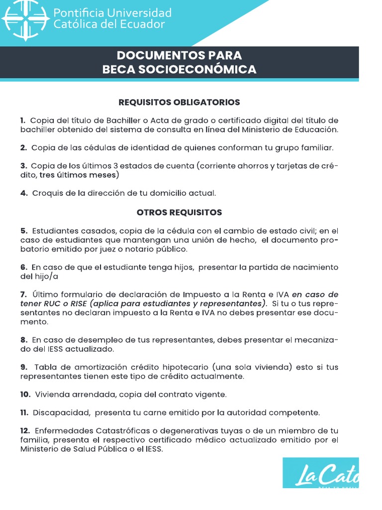 Puce Requisitos Beca Socioeconomica 2018 Requisitosbecasocioeconomica | PDF