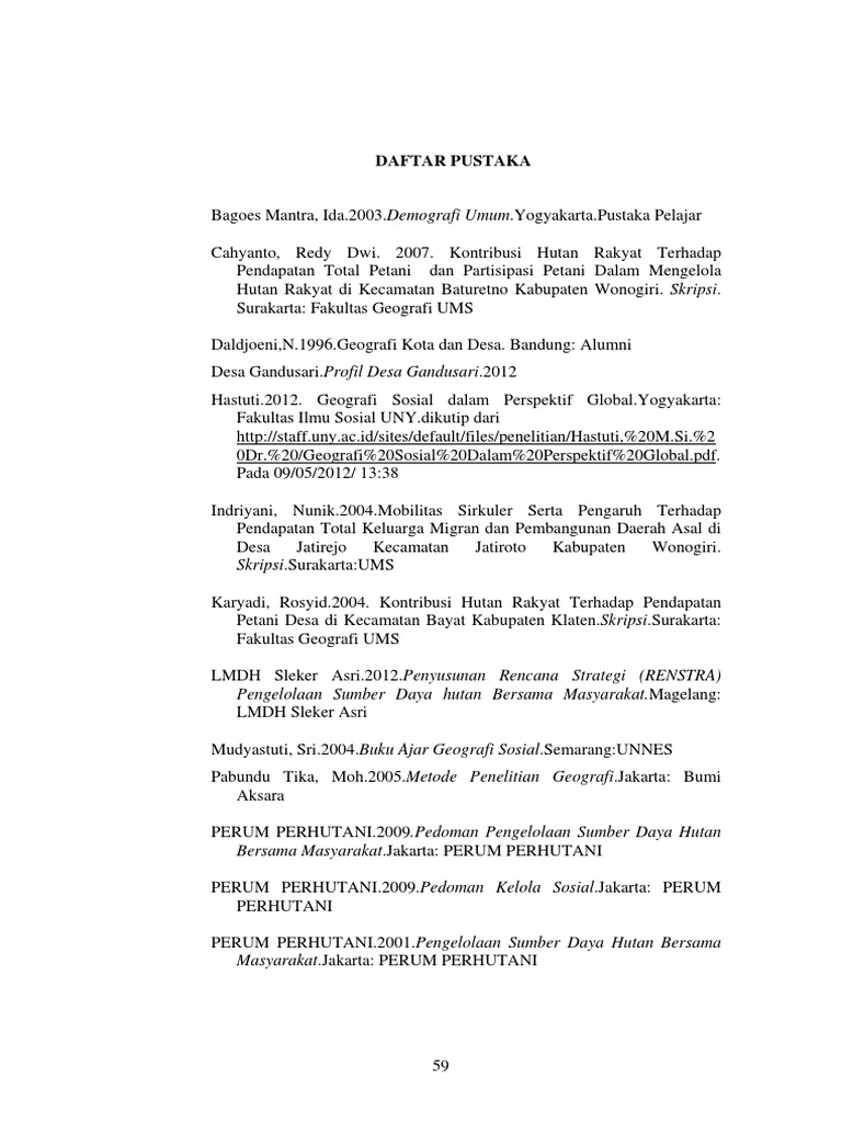 Daftar Pustaka Skripsi Surakarta Ums