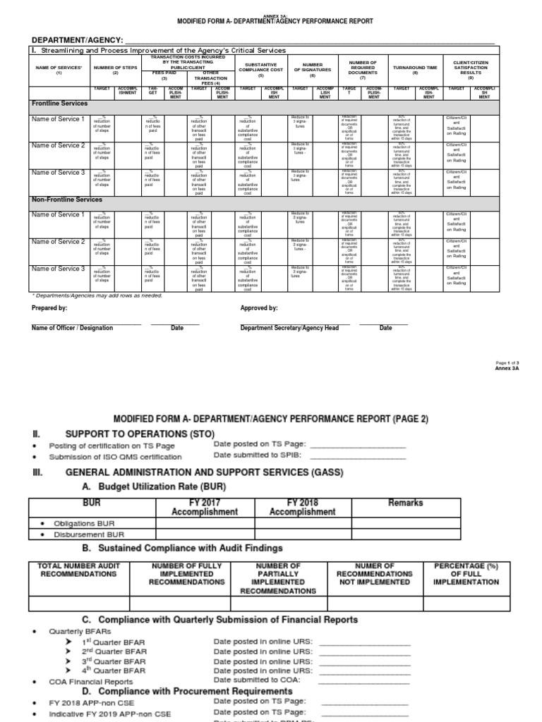 Agency Performance Report Template | PDF | Business | Government
