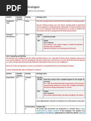 PTE Sections and Strategies