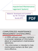 CMMS (Computerized Maintenance Management System)