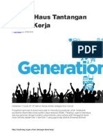 Gen Y Haus Tantangan Dunia Kerja