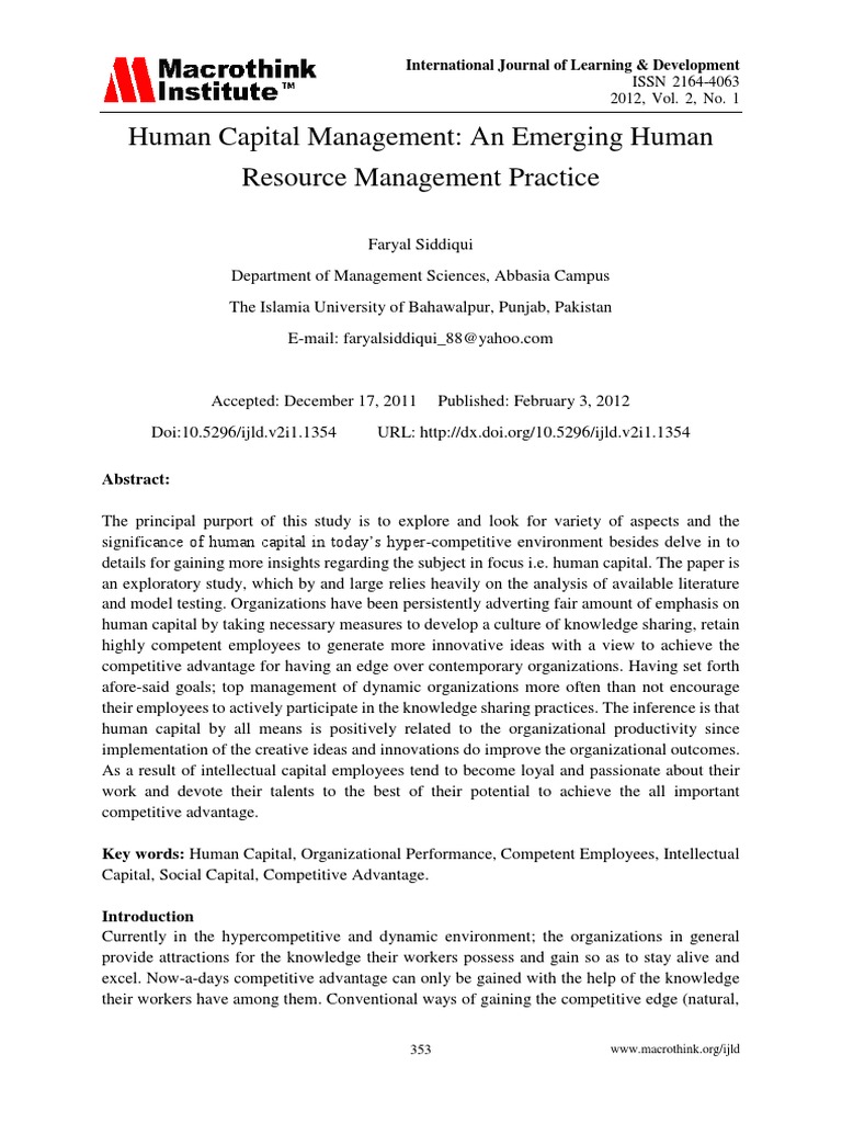 Human Capital Management | PDF | Human Capital | Competence (Human ...