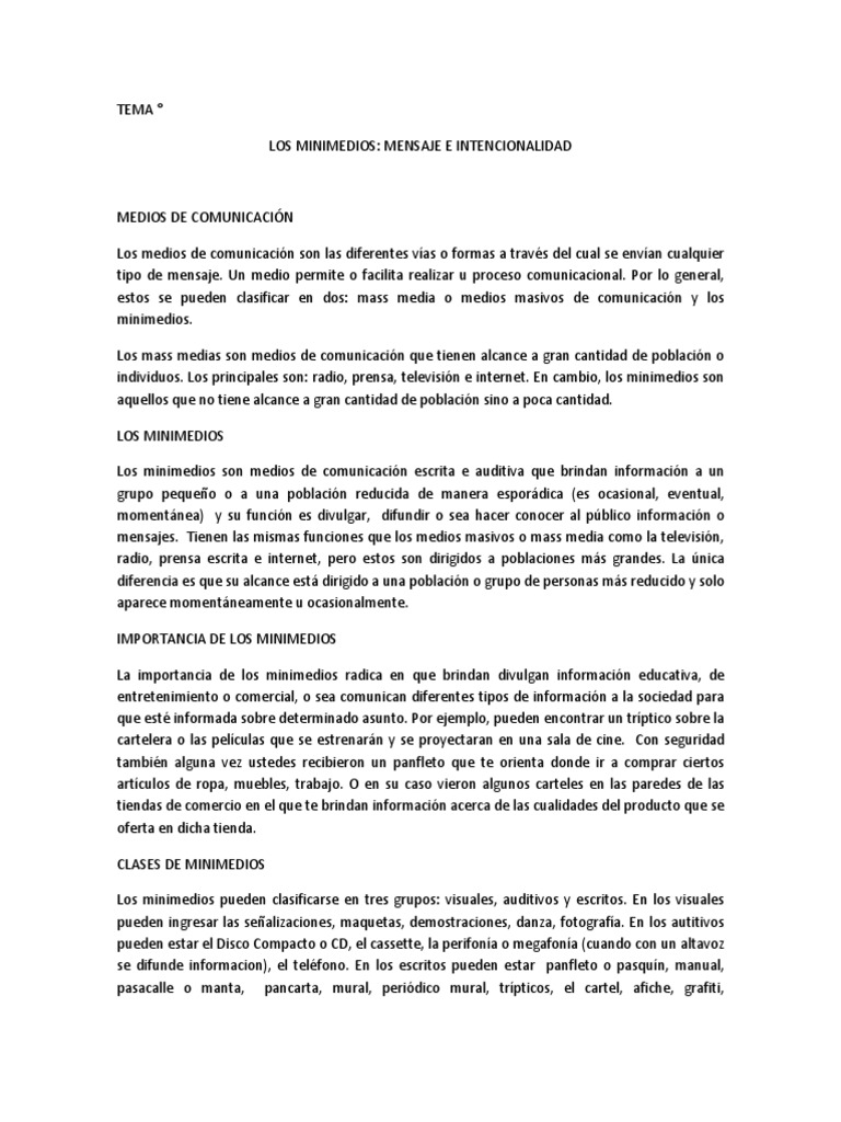 MINIMEDIOS | PDF | Póster | Medios de comunicación en masa