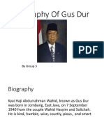 Biography of Indonesia's First Democratically Elected President Gus Dur