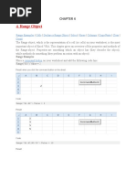 Range Object: Range Examples Cells Declare A Range Object Select Rows Columns Copy/Paste Clear Count