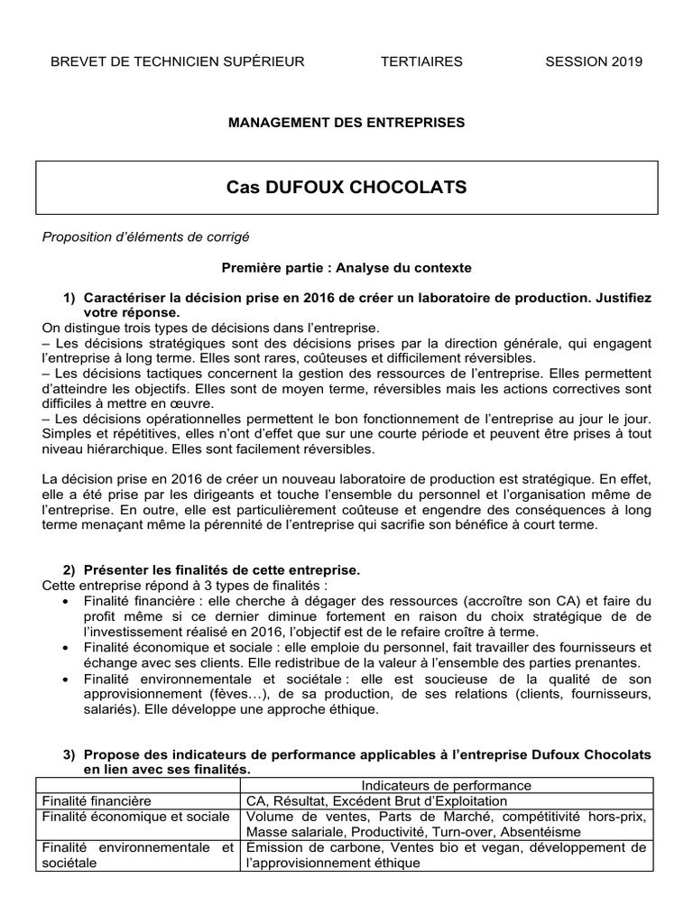 Bts Cejm 2020 Corrigé Corrigé BTS Management 2019 | PDF | Chaîne de valeur | Gestion des  ressources humaines