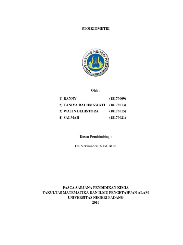 Stoikiometri Kelompok 1 | PDF | Metode & Bahan Ajar | Teknologi & Rekayasa