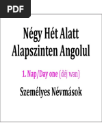 Négy Hét Alatt Alapszinten Angolul - 1. Nap