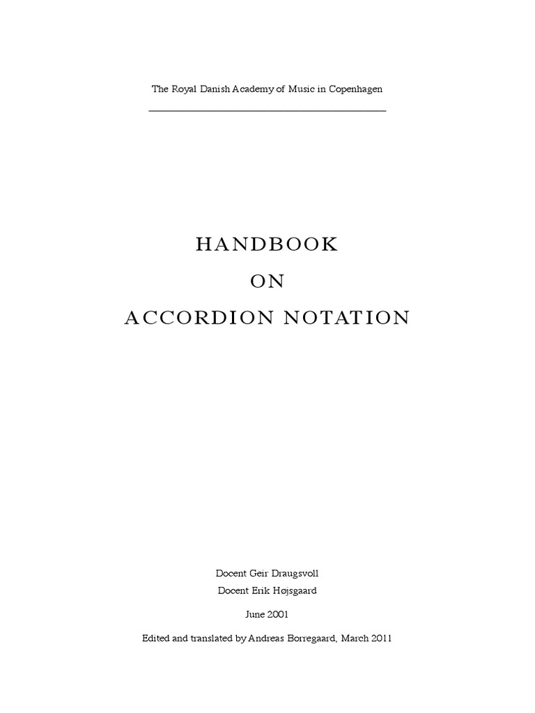 Handbook On Accordion Notation PDF | PDF | Home & Garden | Art