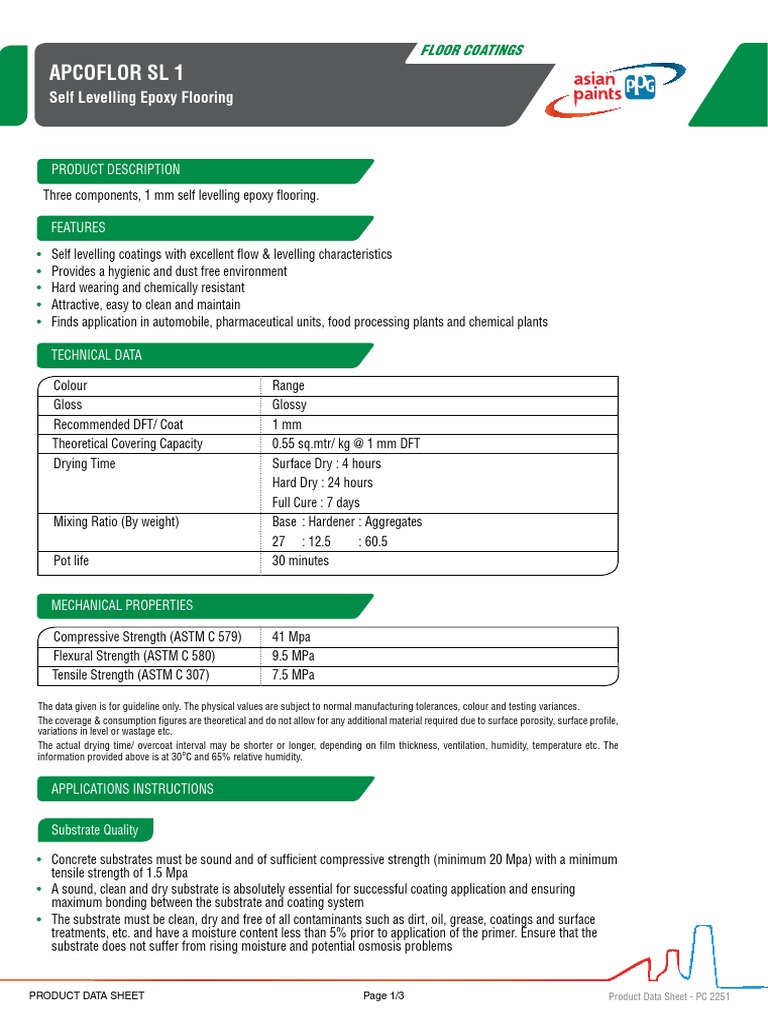 Apcoflor SL 1 PDF Epoxy Relative Humidity