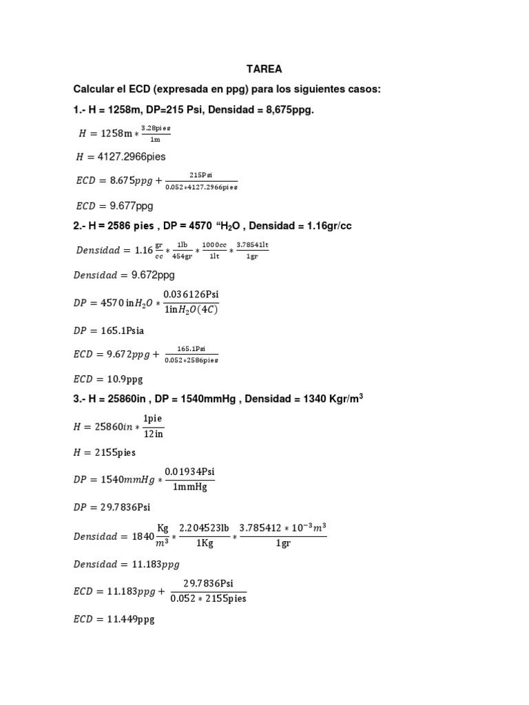 ECD Calculation Examples in ppg | PDF | Teaching Methods & Materials ...