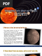 Interesting Facts About Our Planets: Elizabeth Howell FEBRUARY 16, 2015