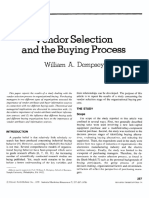 Vendor Selection and The Buying Process: William A. Dempsey