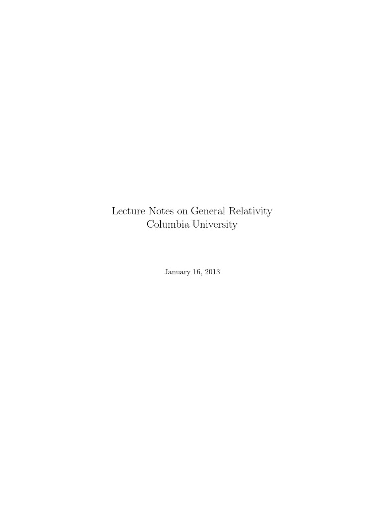 General Relativity Lecture Notes | PDF | General Relativity | Special ...