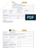 Assignment Front Sheet : Qualification BTEC Level 5 HND Diploma in Computing and Systems Development