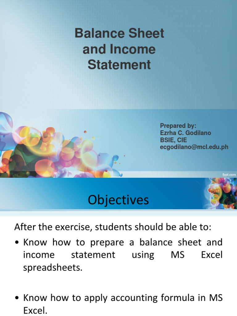 Balance Sheet and Income Statement Guide | PDF | Balance Sheet | Expense