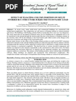 Effect of Floating Column Position On Multi Storied RCC Structures Subjected To Dynamic Loads