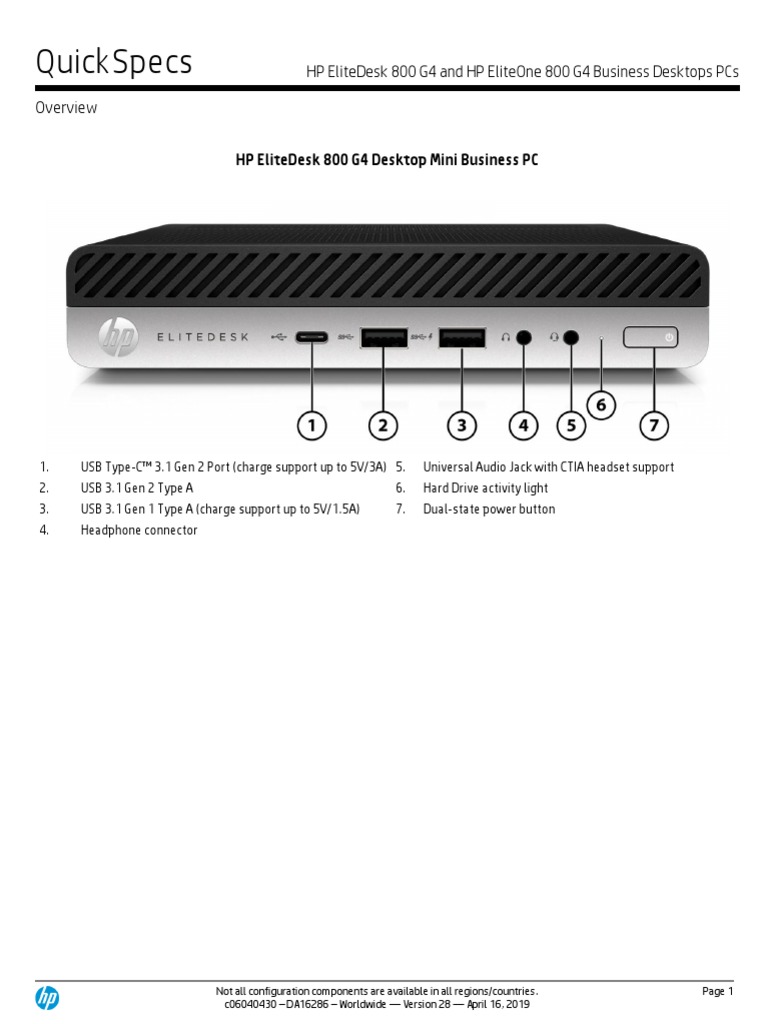 Hp Elitedesk Pdf Pdf Solid State Drive Intel