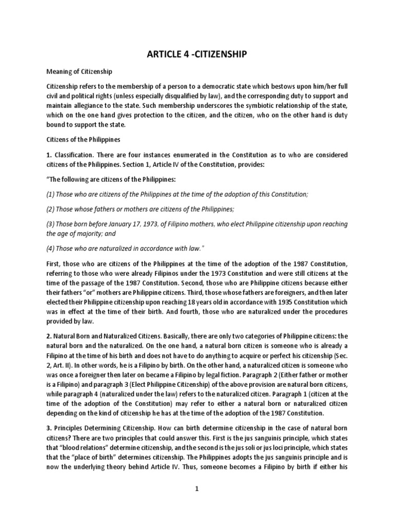 Philippine Citizenship Laws | PDF | Naturalization | Citizenship