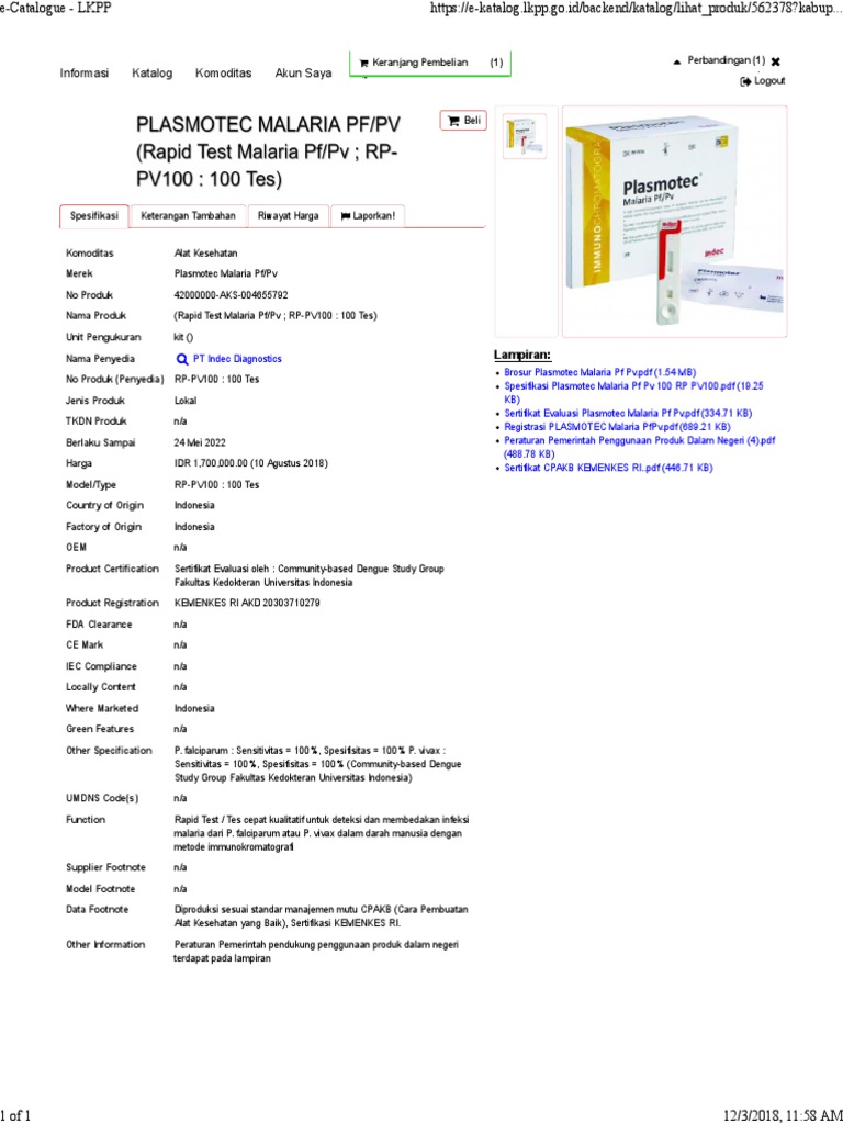RDT Malaria | PDF