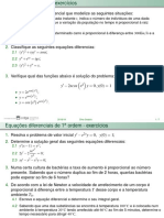 Escreva A Equação Diferencial Que Modelize As Seguintes Situações