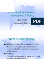 Globalization: Markets, Instututions & Policy: SIPA U6355 Professor O'Halloran