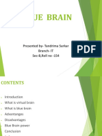 Blue Brain: Presented By-Tandrima Sarkar Branch - IT Sec-B, Roll No - 154