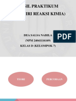 Ciri Reaksi Kimia