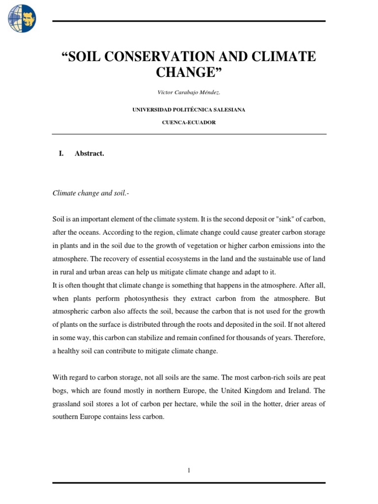Soil Conservation's Role in Climate Change | PDF | Greenhouse Gas | Soil
