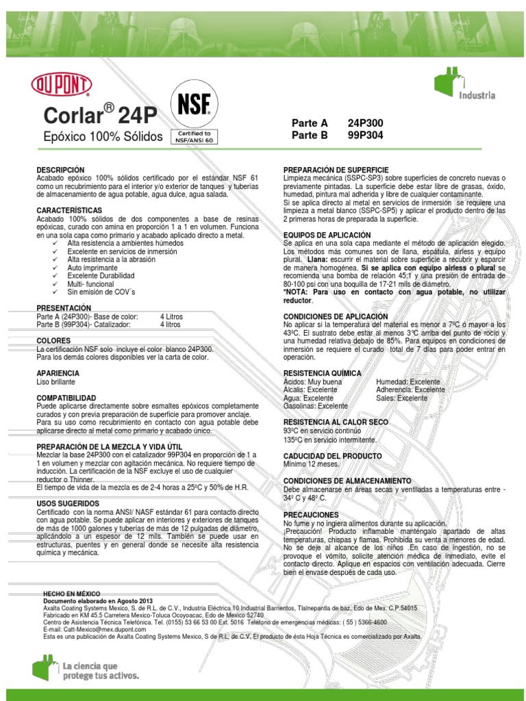 Corlar 24p NSF Rp-21 2014 | PDF | Pintar | Agua