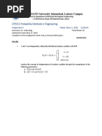 CPE251 Probability Methods in Engineering: COMSATS University Islamabad, Lahore Campus