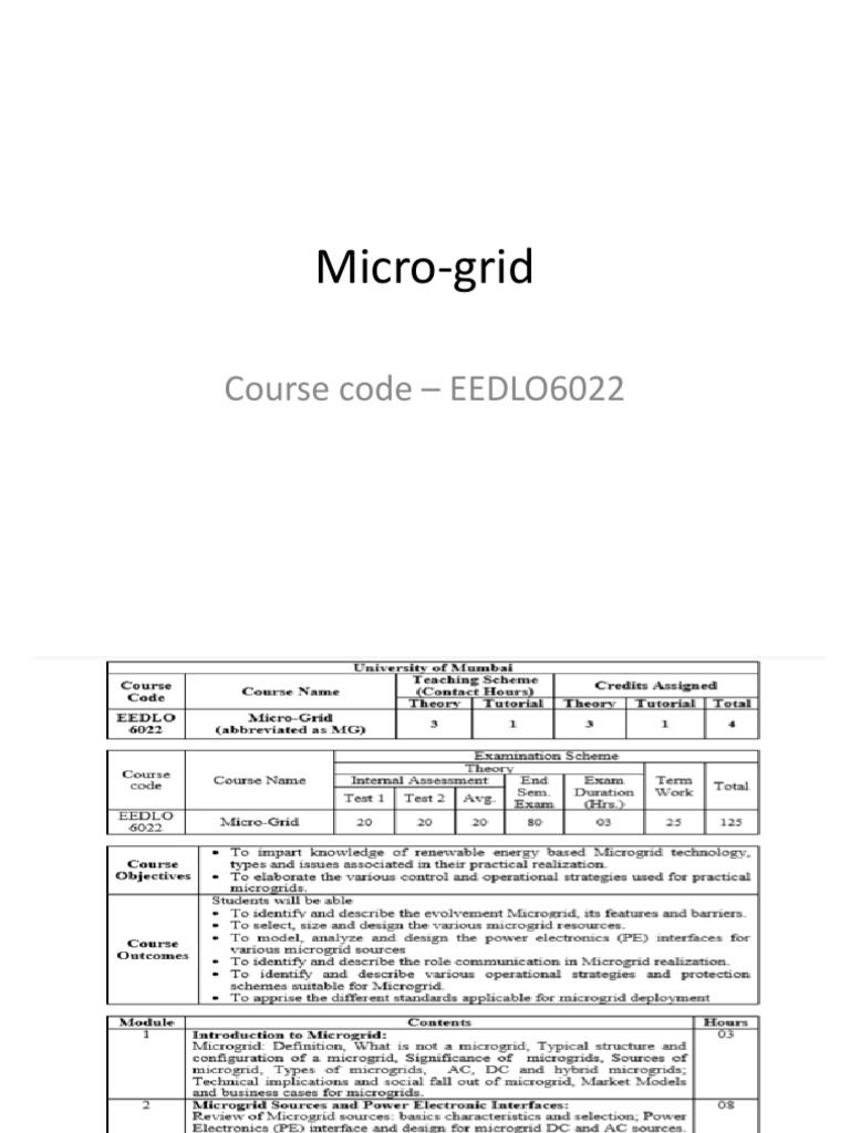 Micro-Grid Module - 1FINAL PDF | PDF | Distributed Generation ...