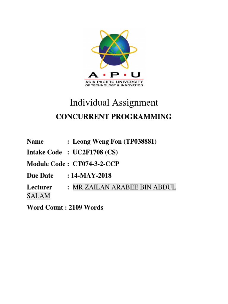 CCP Assignment | PDF | Thread (Computing) | Class (Computer Programming)