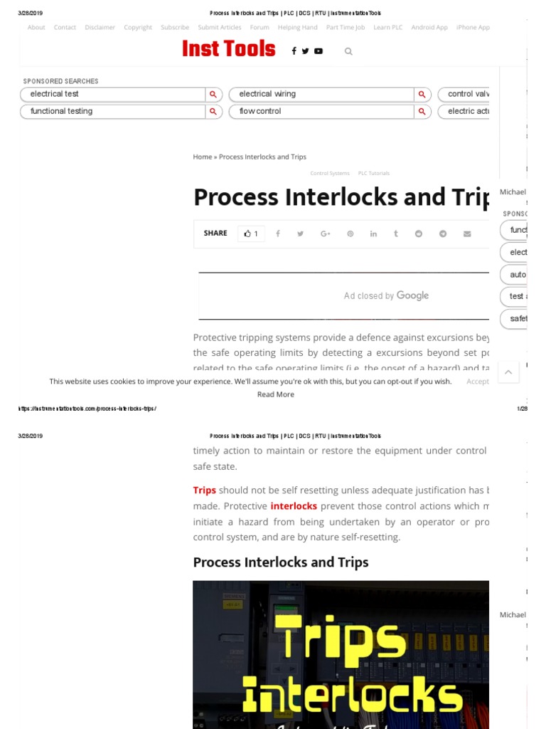 Inst Tools Process Interlocks and Trips PDF Reliability