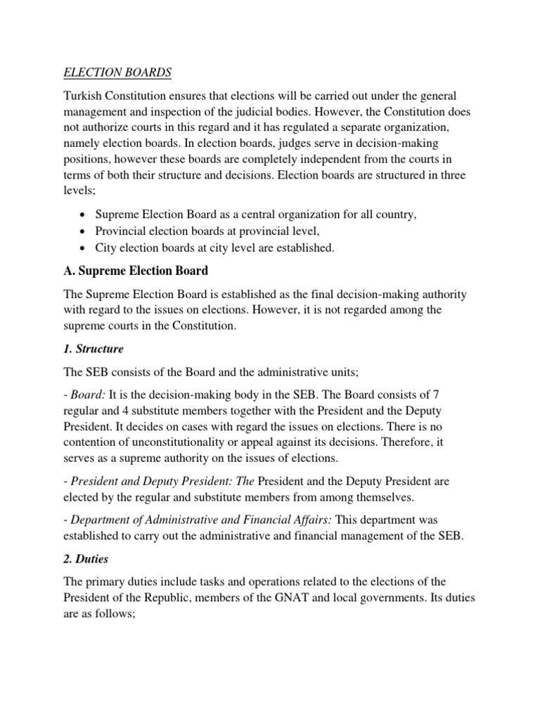 Election Boards of Turkey | PDF | Supreme Courts | Legal Concepts