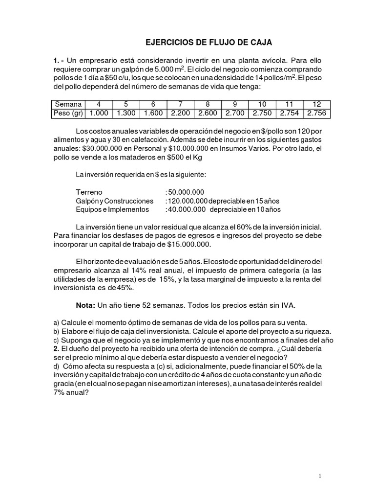 5 Ejercicios de Flujo de Caja | PDF | Flujo de efectivo | Interés