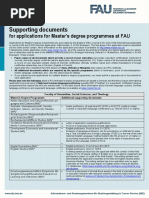 FAU Supporting Documents For Applications For Masters Degree Programmes